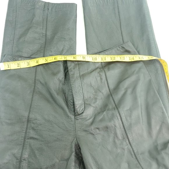 Nine West Womens Dark Brown Straight Leg Leather Moto Riding Pants Size 30 - Picture 5 of 12